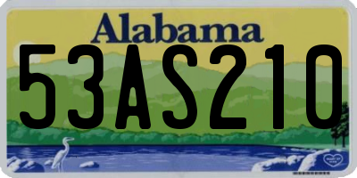 AL license plate 53AS210
