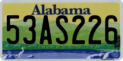 AL license plate 53AS226