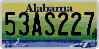 AL license plate 53AS227