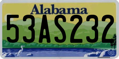 AL license plate 53AS232