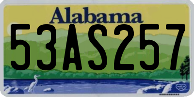 AL license plate 53AS257