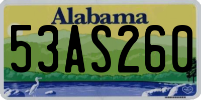 AL license plate 53AS260