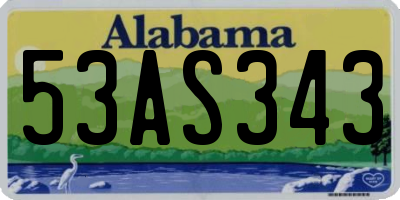AL license plate 53AS343