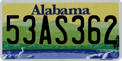 AL license plate 53AS362
