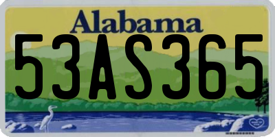 AL license plate 53AS365