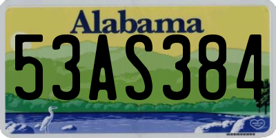 AL license plate 53AS384