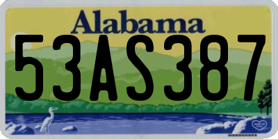 AL license plate 53AS387