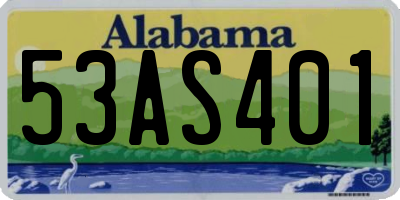 AL license plate 53AS401