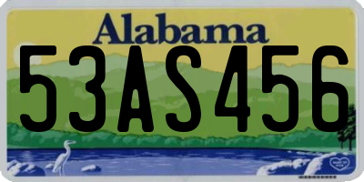 AL license plate 53AS456