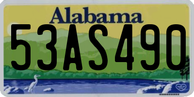 AL license plate 53AS490