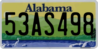 AL license plate 53AS498
