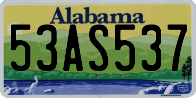 AL license plate 53AS537