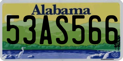 AL license plate 53AS566