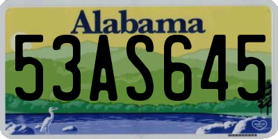 AL license plate 53AS645