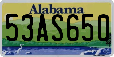 AL license plate 53AS650