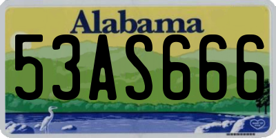 AL license plate 53AS666