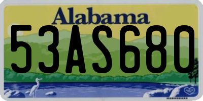 AL license plate 53AS680