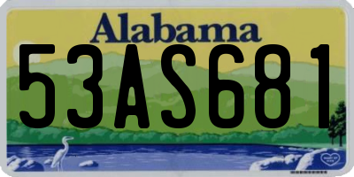 AL license plate 53AS681