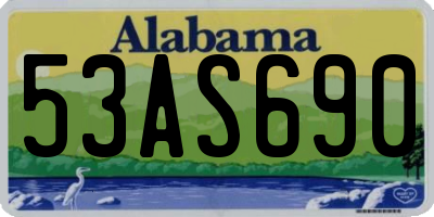 AL license plate 53AS690