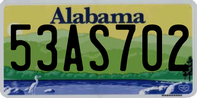 AL license plate 53AS702