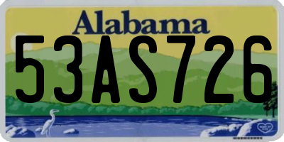 AL license plate 53AS726