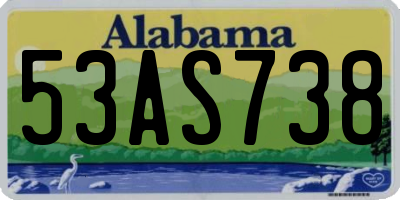 AL license plate 53AS738