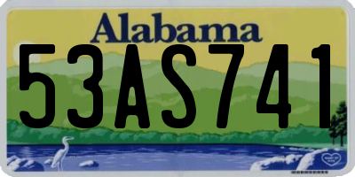 AL license plate 53AS741