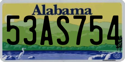 AL license plate 53AS754