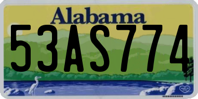 AL license plate 53AS774