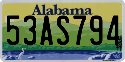 AL license plate 53AS794