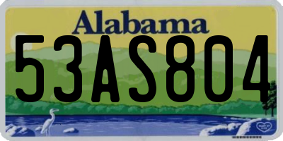 AL license plate 53AS804