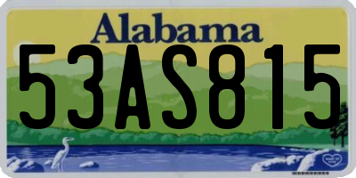 AL license plate 53AS815