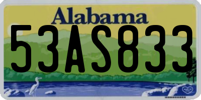 AL license plate 53AS833