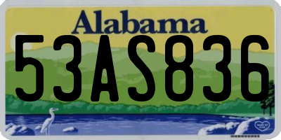 AL license plate 53AS836