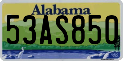 AL license plate 53AS850