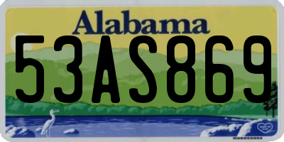 AL license plate 53AS869