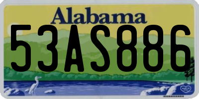 AL license plate 53AS886
