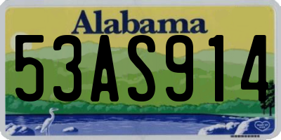 AL license plate 53AS914