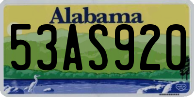 AL license plate 53AS920
