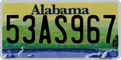 AL license plate 53AS967