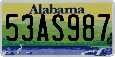 AL license plate 53AS987