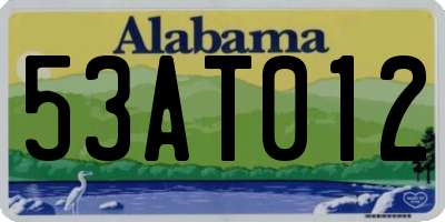 AL license plate 53AT012