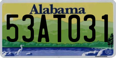 AL license plate 53AT031