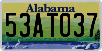 AL license plate 53AT037