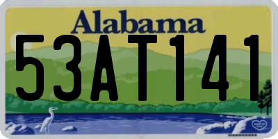 AL license plate 53AT141