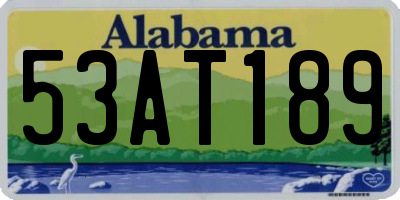 AL license plate 53AT189