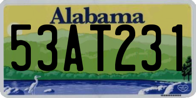 AL license plate 53AT231