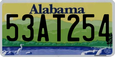 AL license plate 53AT254