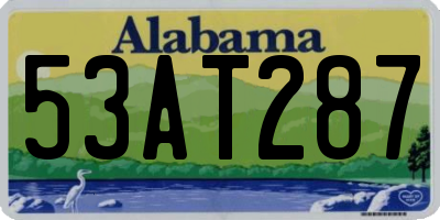 AL license plate 53AT287