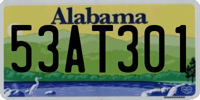 AL license plate 53AT301